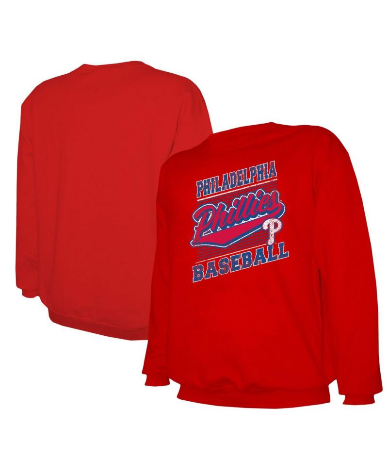 Men's Red Philadelphia Phillies Lightweight Crew Sweatshirt