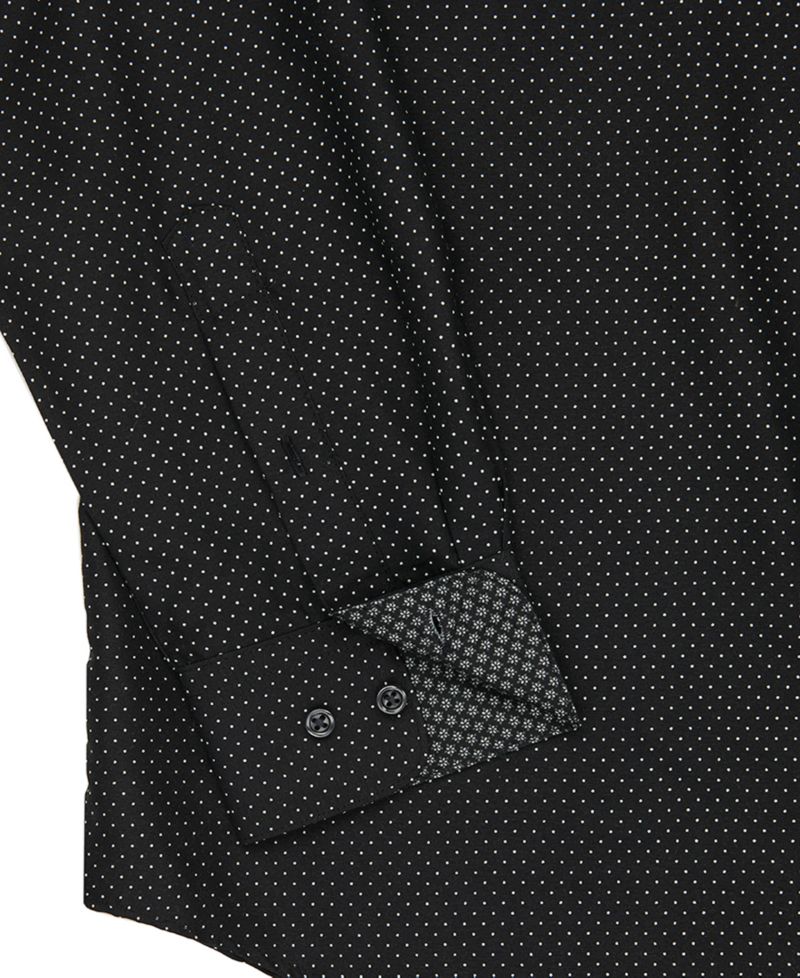 Men's Regular Fit Dot Print Wrinkle Free Performance Dress Shirt