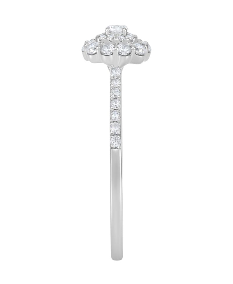 Diamond Flower Engagement Ring (1/2 ct. t.w.) in 14k White Gold