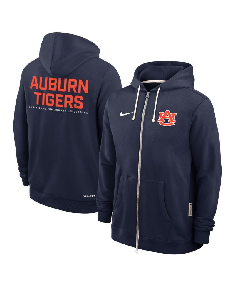 Men's Navy Auburn Tigers 2025 Sideline Standard Issue Dri-FIT Full-Zip Hoodie