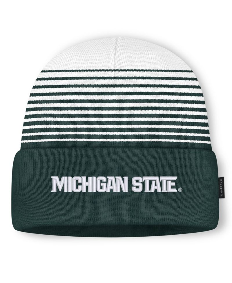 Men's and Women's Green/White Michigan State Spartans On-Field Utility Knit Hat