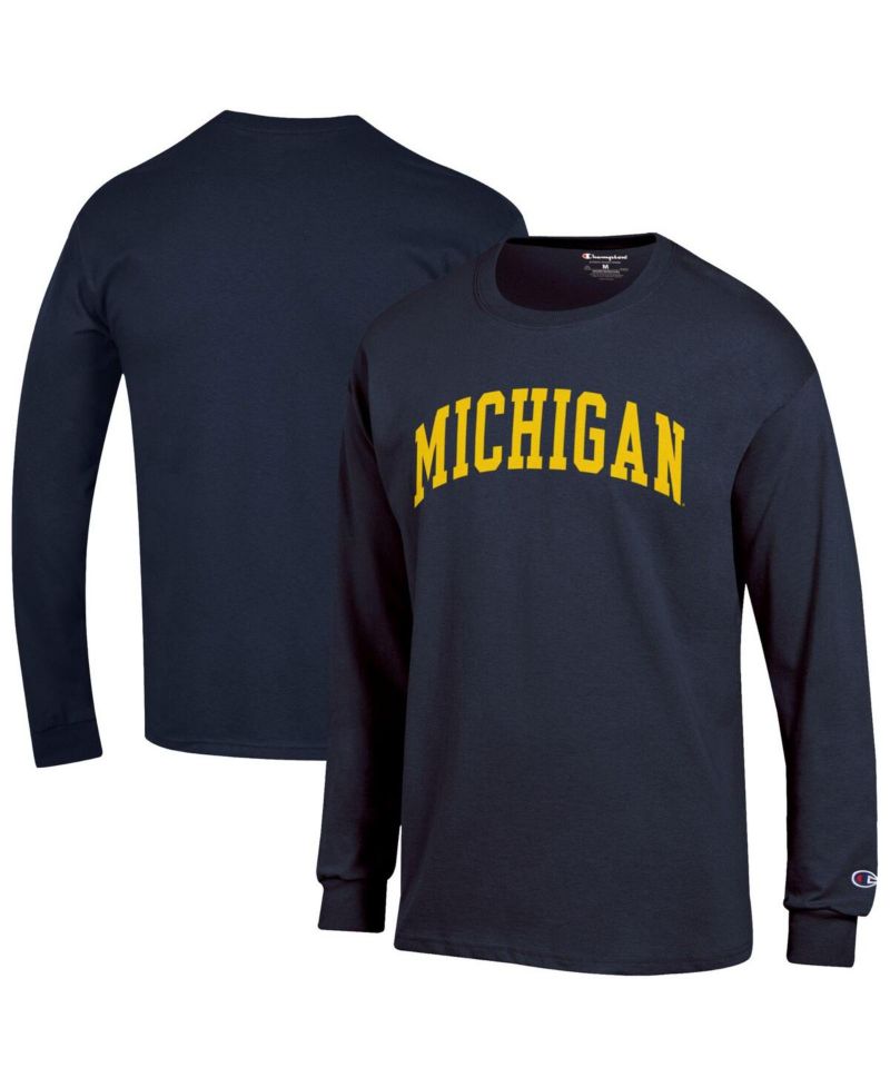 Men's Maize Michigan Wolverines Basic Arch Long Sleeve T-Shirt