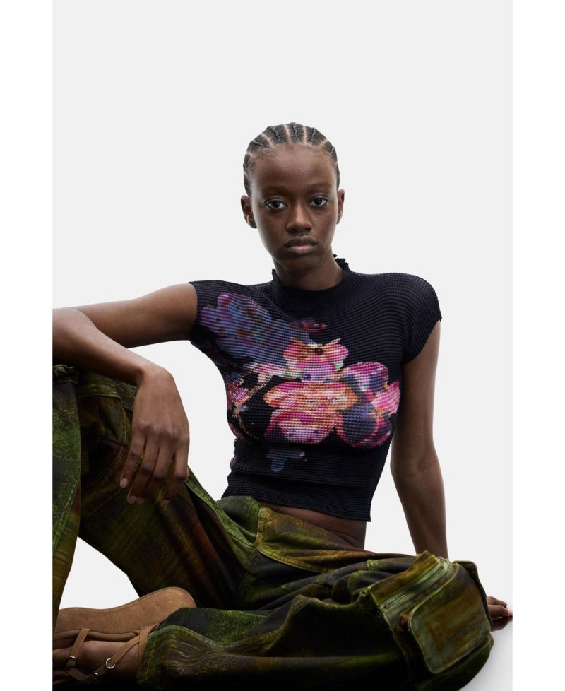 Women's Printed High Neck Blouse