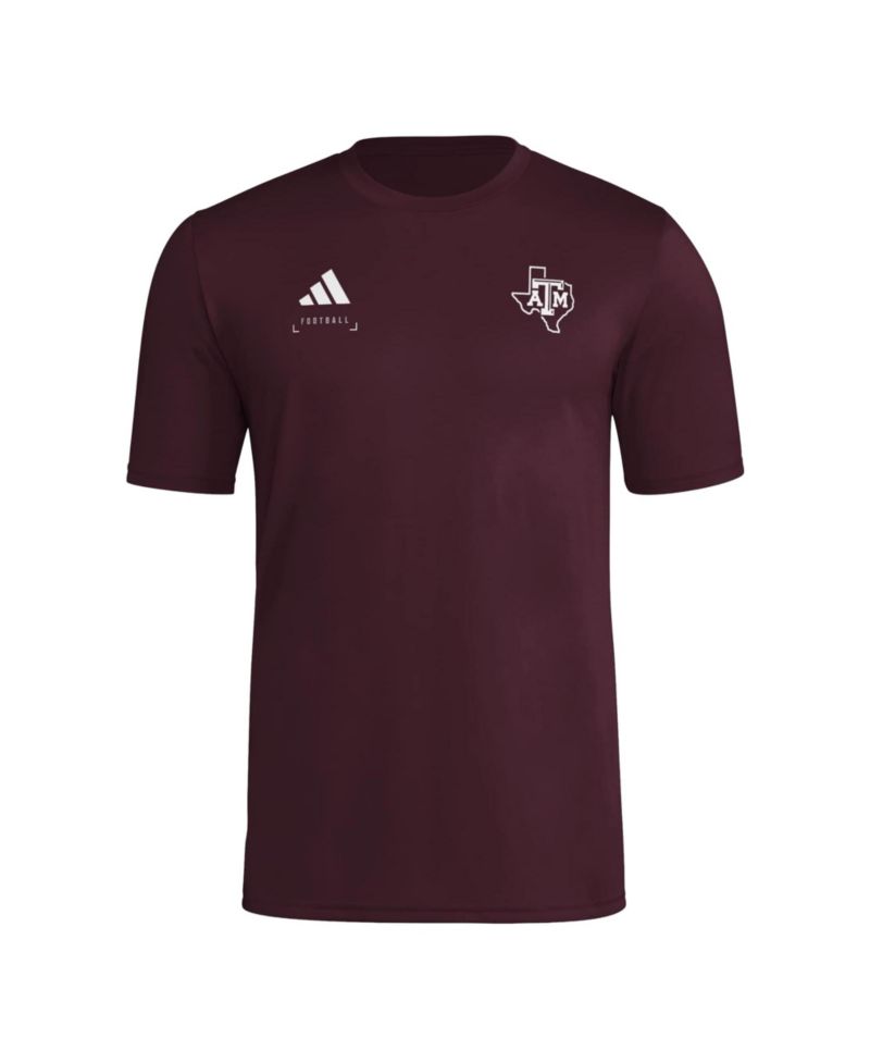 Men's Maroon Texas A&M Aggies Locker Football Icon AEROREADY Pre-Game T-Shirt