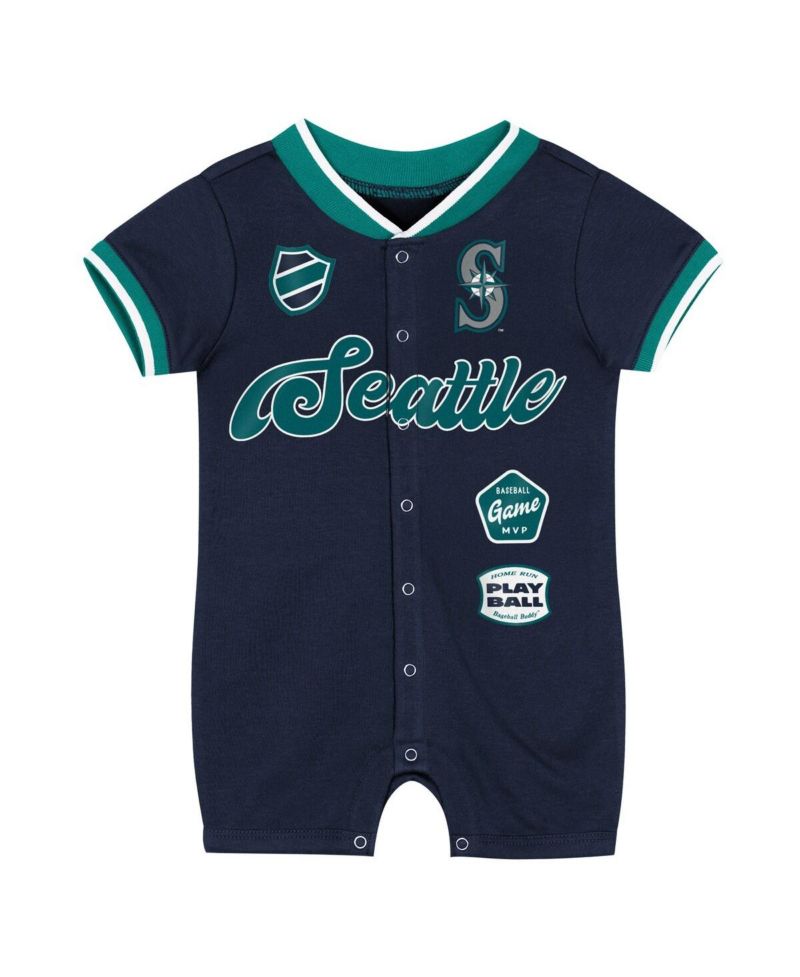 Baby Boys and Girls Navy Seattle Mariners Pinch Coverall