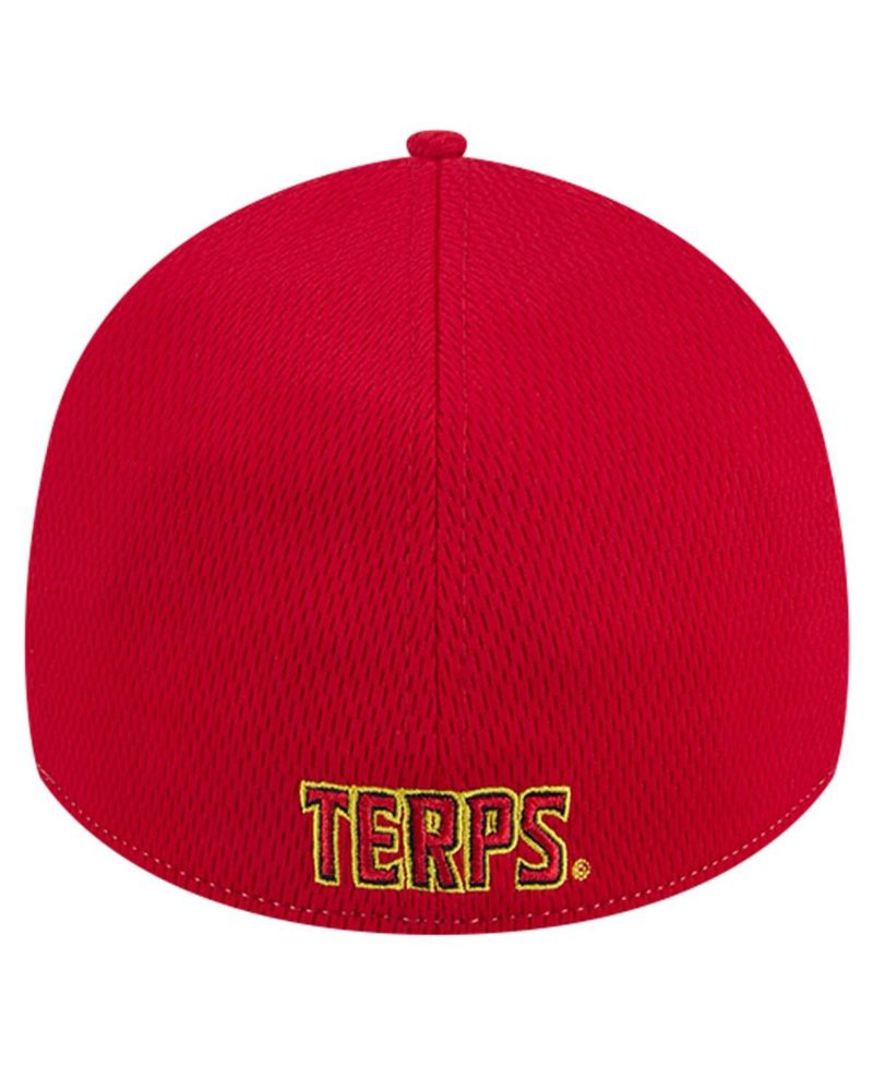 Men's Heather Gray/Red Maryland Terrapins Two-Tone 39THIRTY Flex Hat