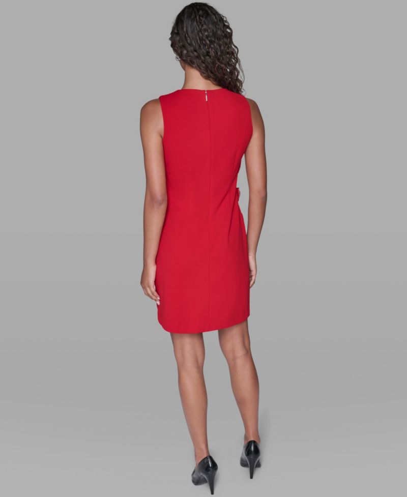 Women's Bow Detail Crew Neck Sheath Dress