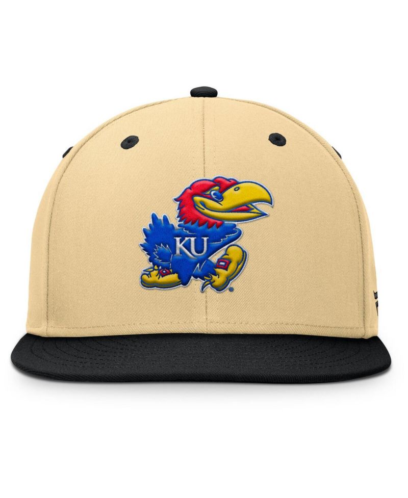 Men's Khaki/Black Kansas Jayhawks Balance Fitted Hat