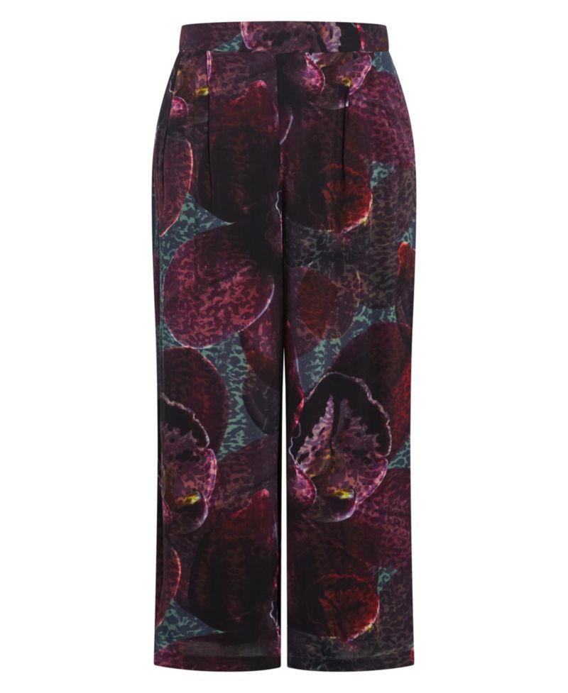 Plus Size Piper Orchid Print Wide Leg Pant