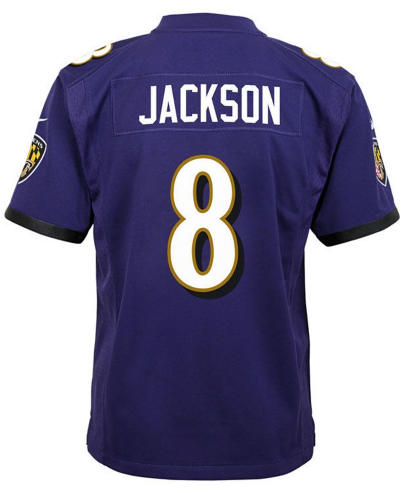 Big Boys and Girls Lamar Jackson Baltimore Ravens Fashion Game Jersey