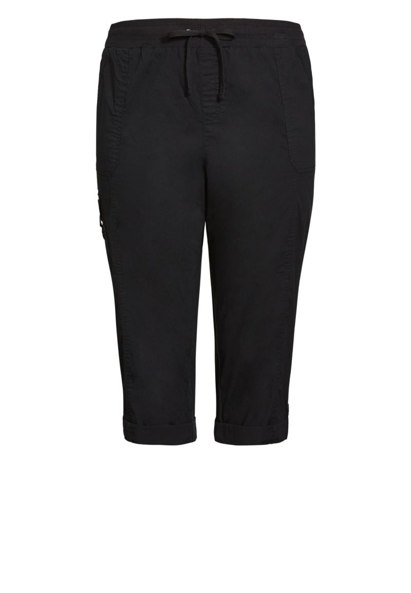 Women's Plus Size Cotton Roll Up Capri