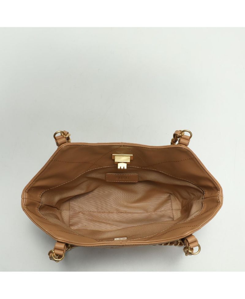 Luxea Quilted Chain Shoulder Bag Small Leather Handbag with Gold Chain Strap