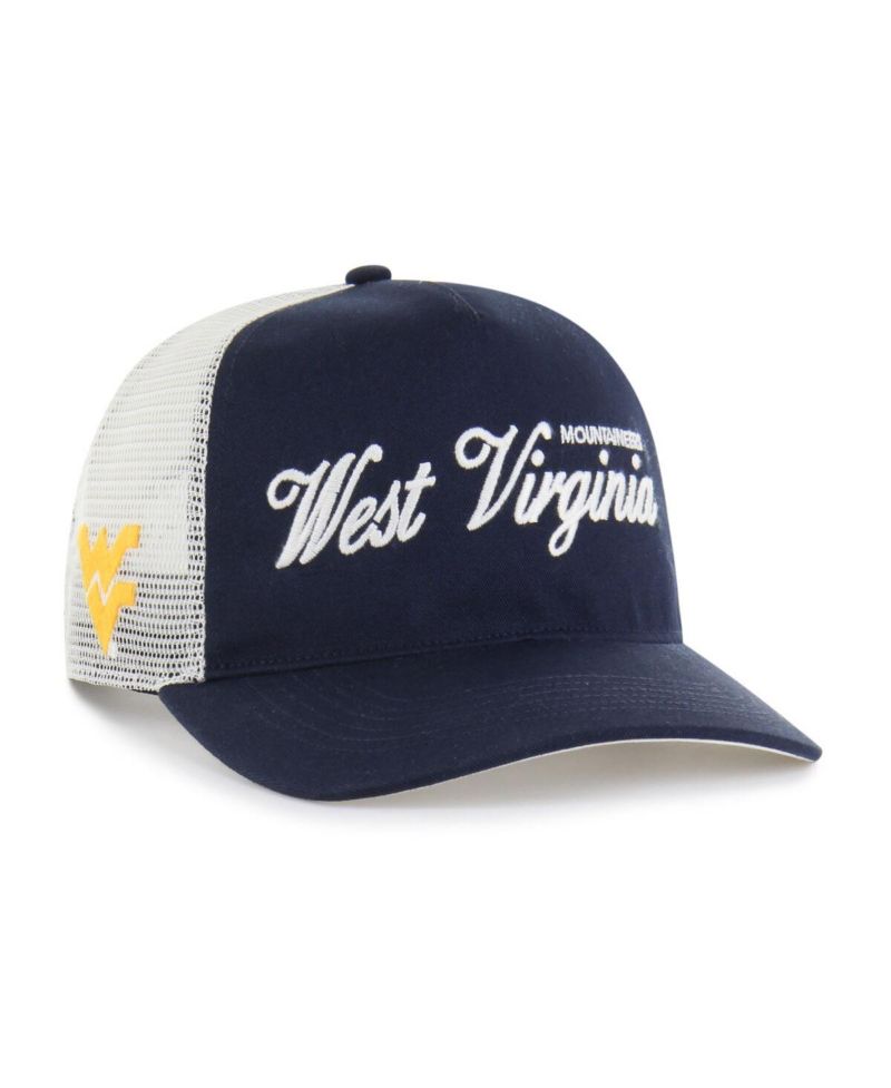 Men's and Women's Navy West Virginia Mountaineers Contemporary Basics Foundation Trucker Hitch Adjustable Hat