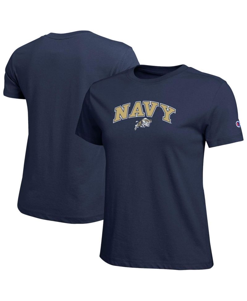 Women's Navy Midshipmen Arched Over Logo T-Shirt