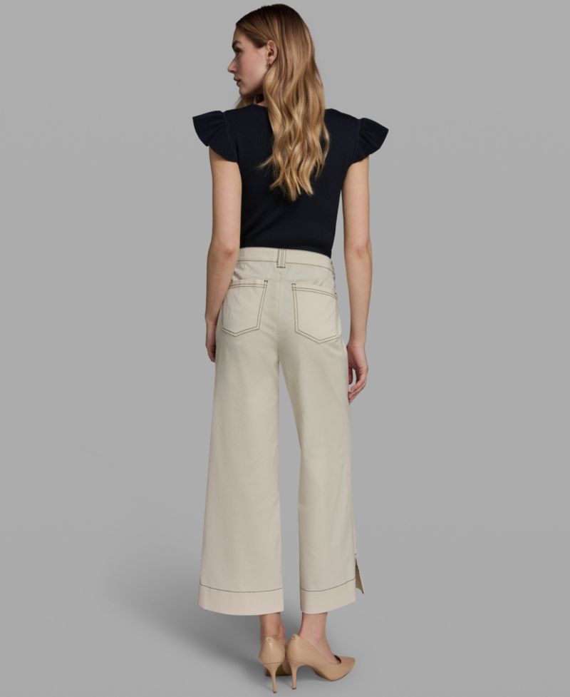 Women's Contrast Stitch Ankle Pants