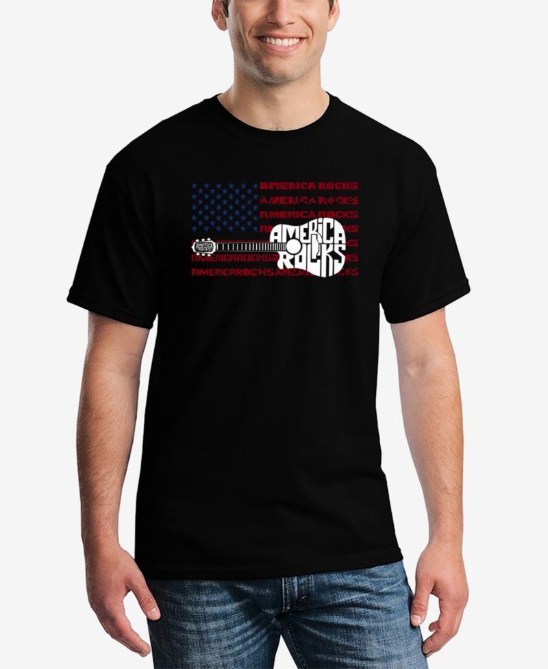 Men's America Rocks Word Art T-Shirt