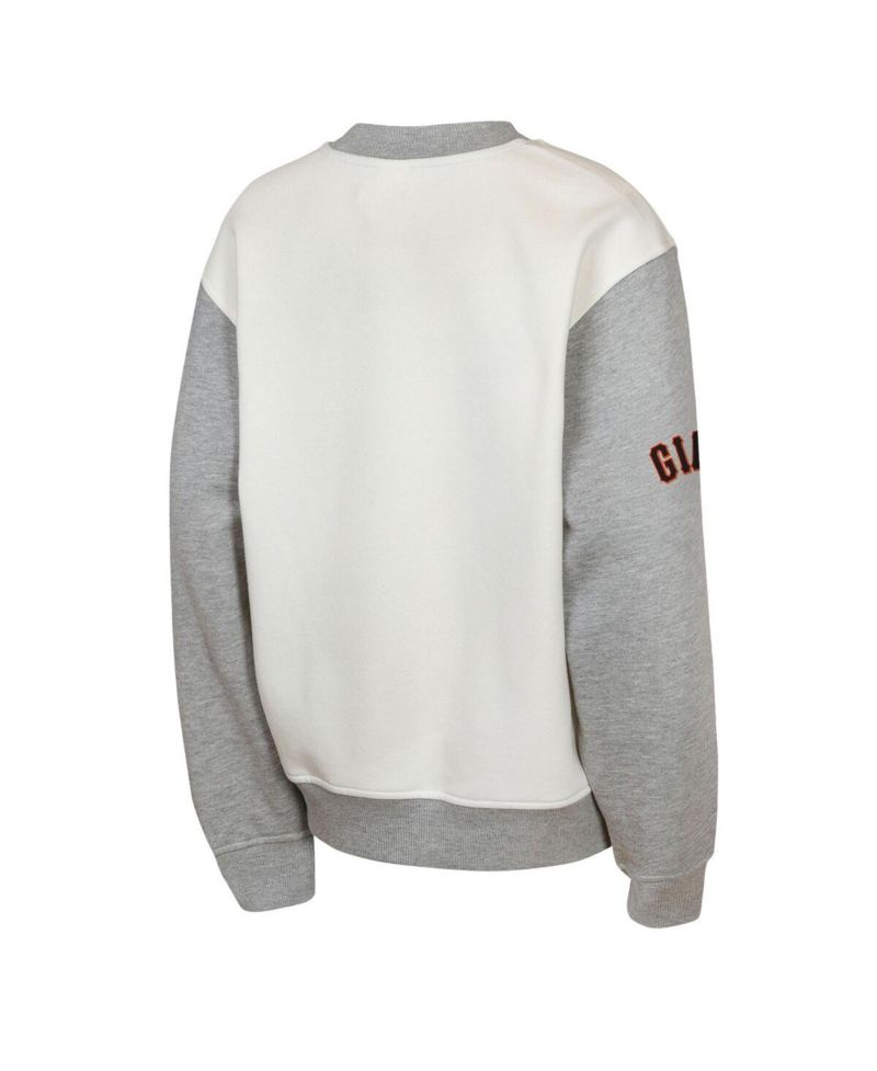 Big Boys and Girls Cream/Gray San Francisco Giants Big League Power Hit Fleece Sweatshirt