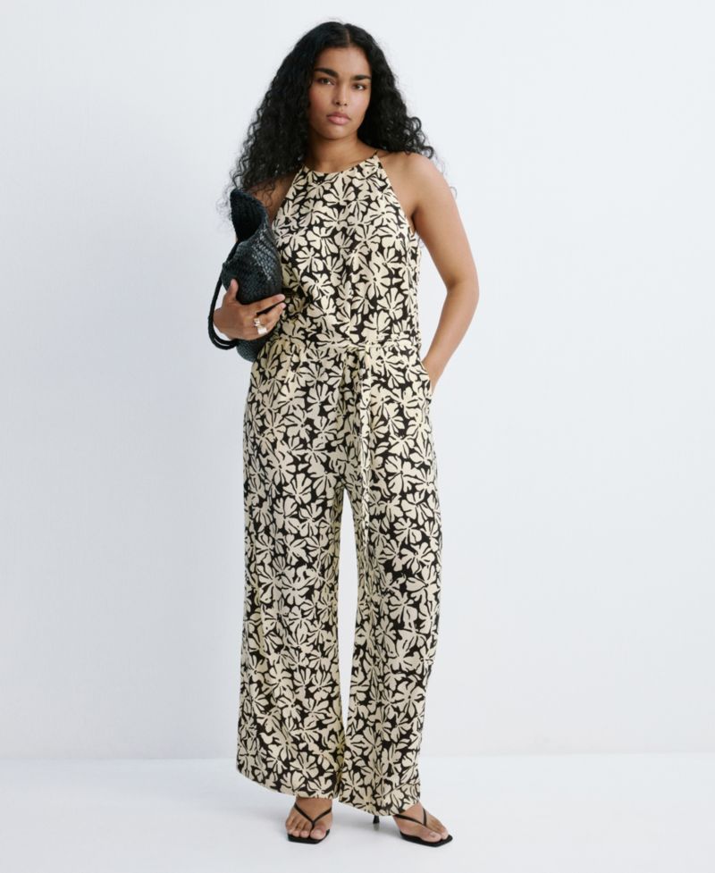 Women's Belted Floral-Printed Jumpsuit