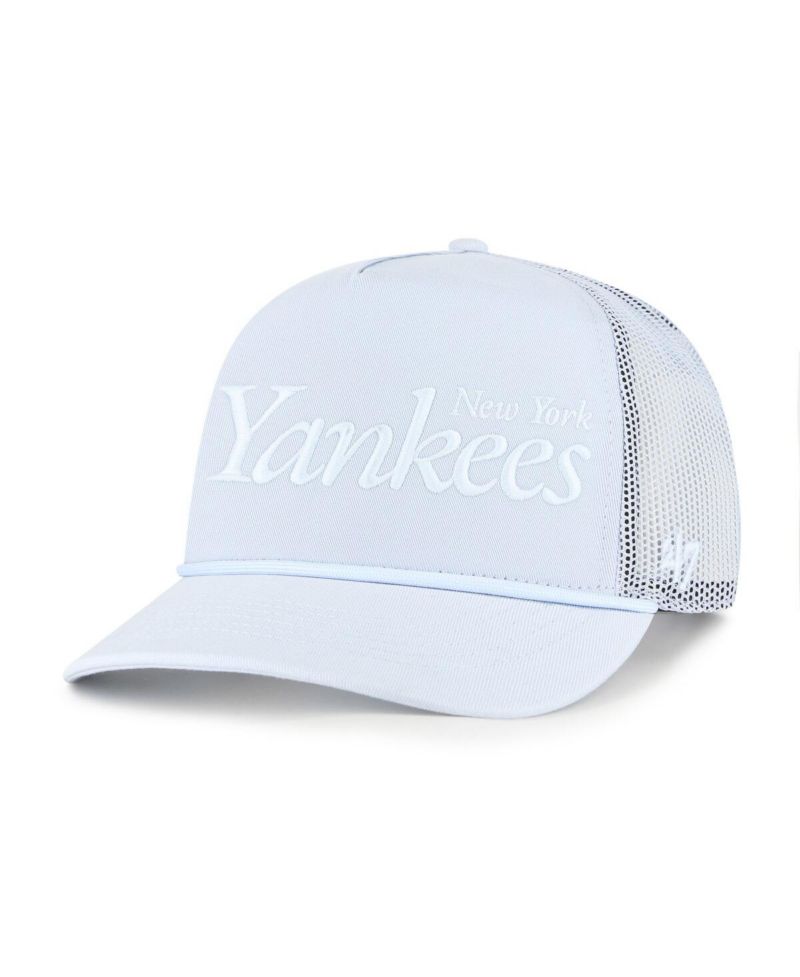 Men's Light Blue New York Yankees Foundation Script Hitch Adjustable Trucker Hat