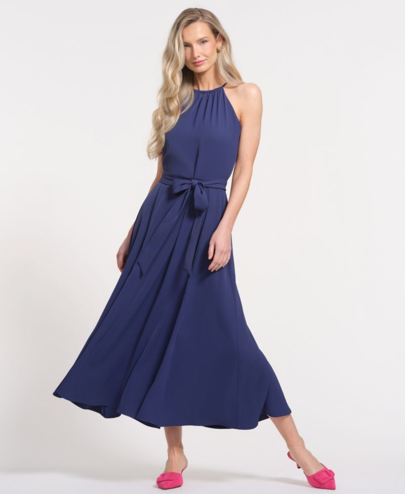 Women's Sleeveless Halter Neck Maxi Dress