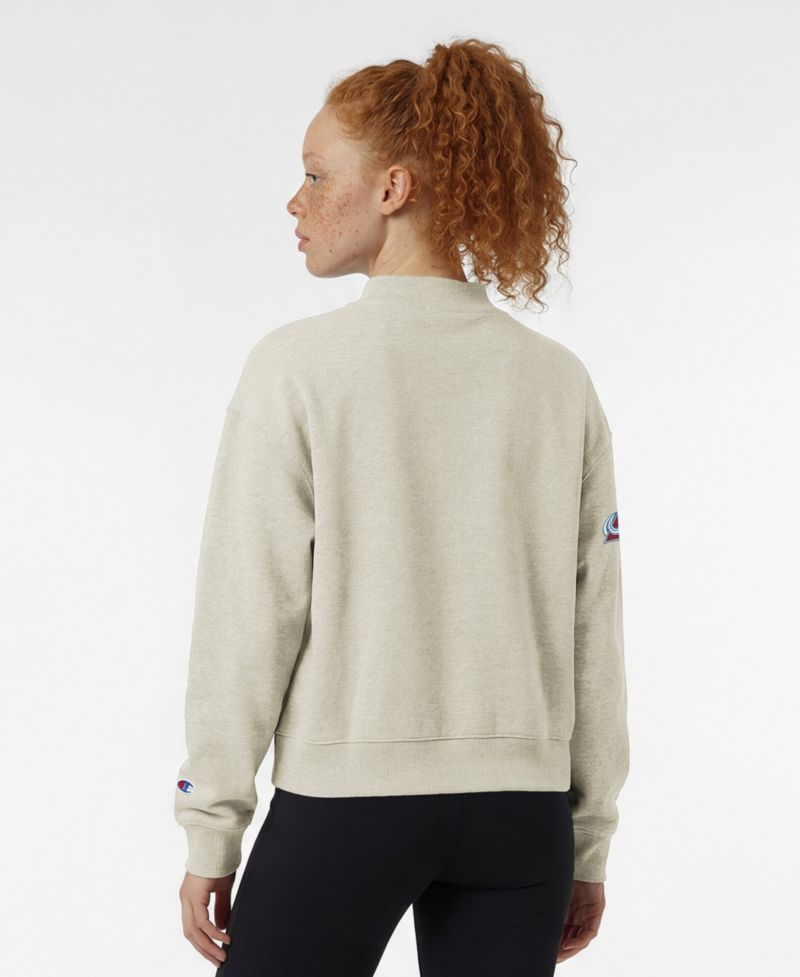 Women's Colorado Avalanche Collar Script Triumph Relaxed-Fit Fleece Sweatshirt