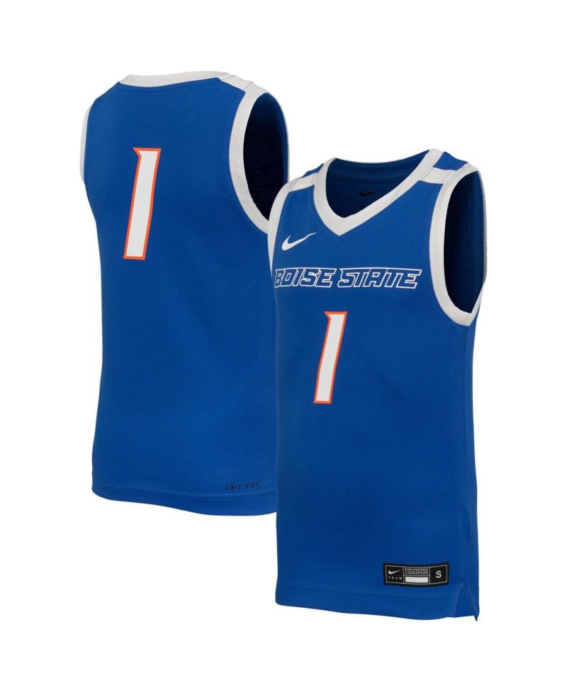 Big Boys and Girls 1 Royal Boise State Broncos Replica Basketball Jersey