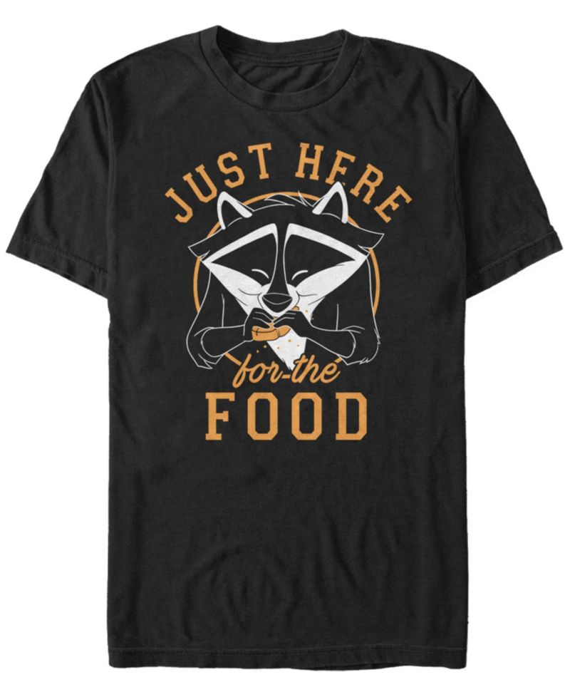 Disney Men's Pocahontas Meeko Just Here for the Food, Short Sleeve T-Shirt