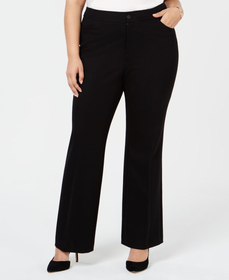 Plus Size Wide-Leg Trousers
