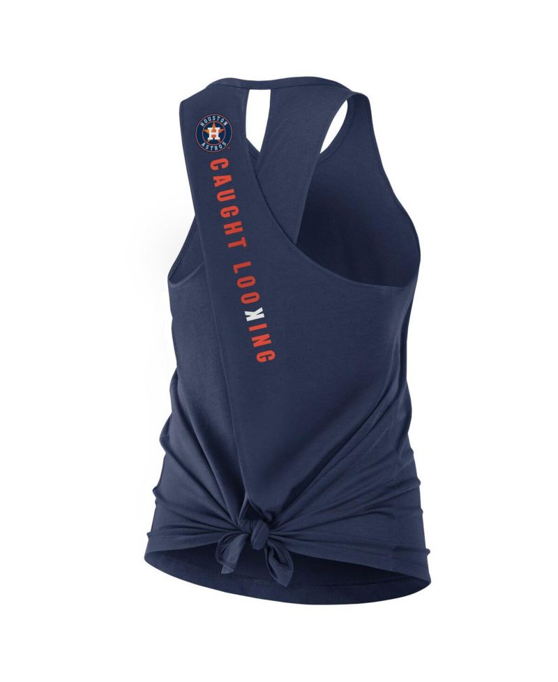 Women's Navy Houston Astros Crisscross Performance Tank Top