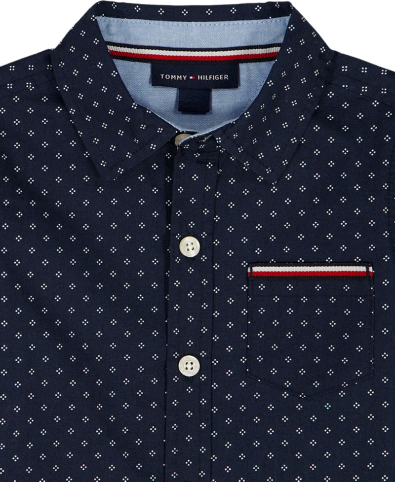 Boys' 2T-7 Point Collar Shirt and Shorts, 2-Piece Set
