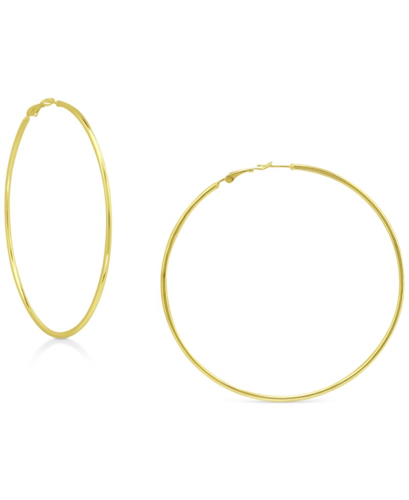 Polished Wire Extra-Large Hoop Earrings, 80mm