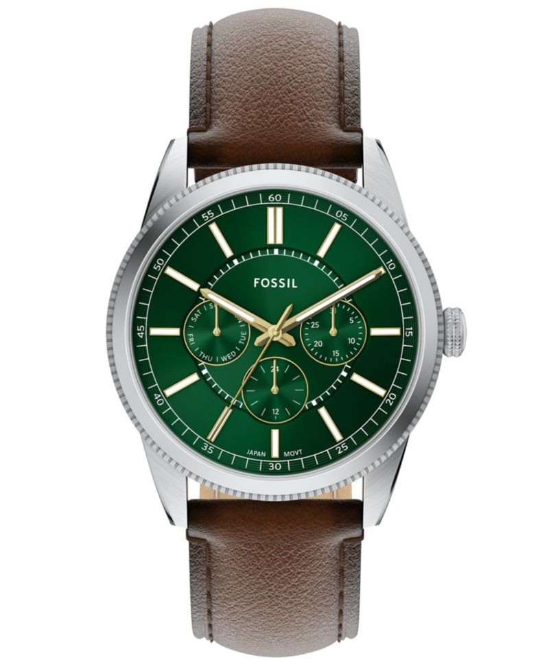 Men's Pearson Multifunction Brown Leather Watch, 42mm