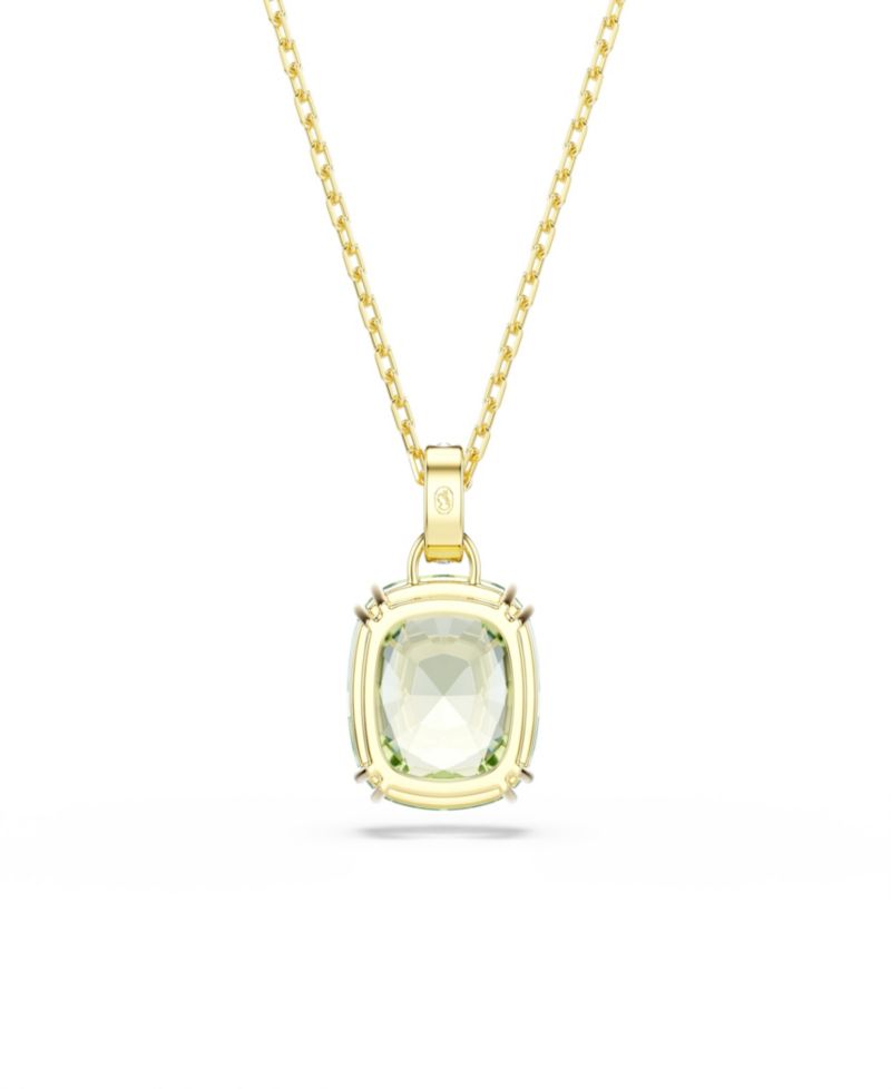 Gold-Tone Plated Green Crystal Necklace