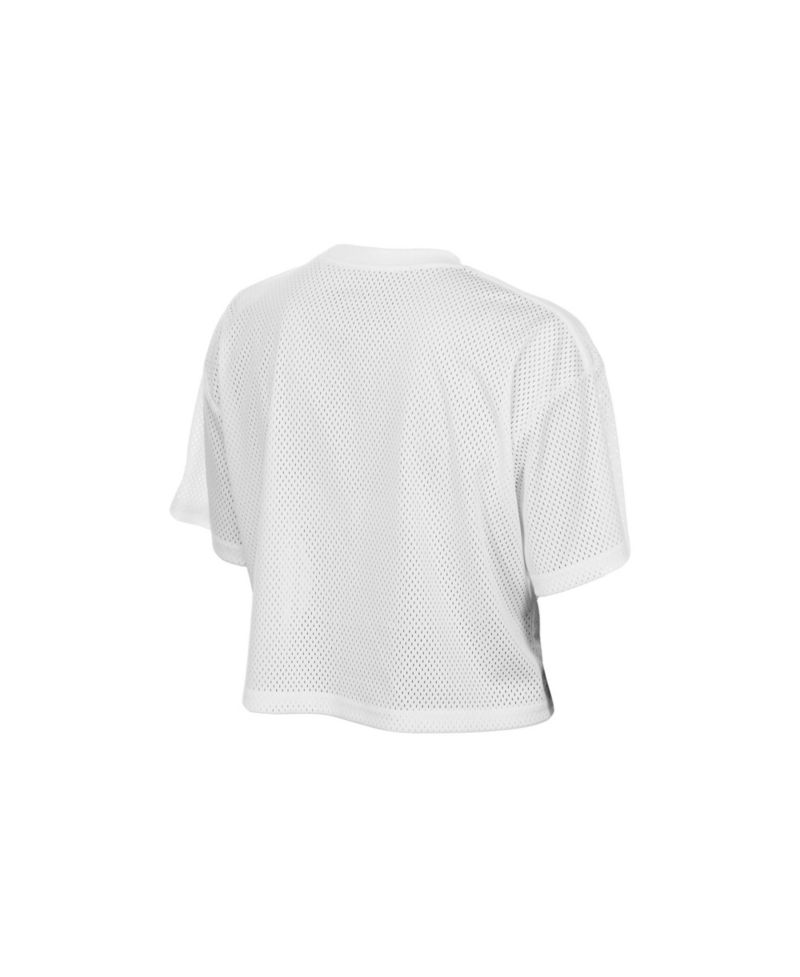 Women's White Tampa Bay Buccaneers Summer Mesh Cropped Boxy T-Shirt