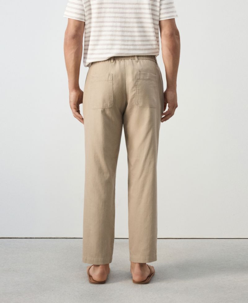 Men's New Now Relaxed-Fit Cotton-Linen Blend Trousers