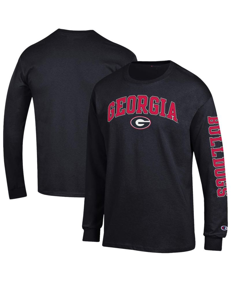 Men's Red Georgia Bulldogs Arch Over Logo 2-Hit Long Sleeve T-Shirt