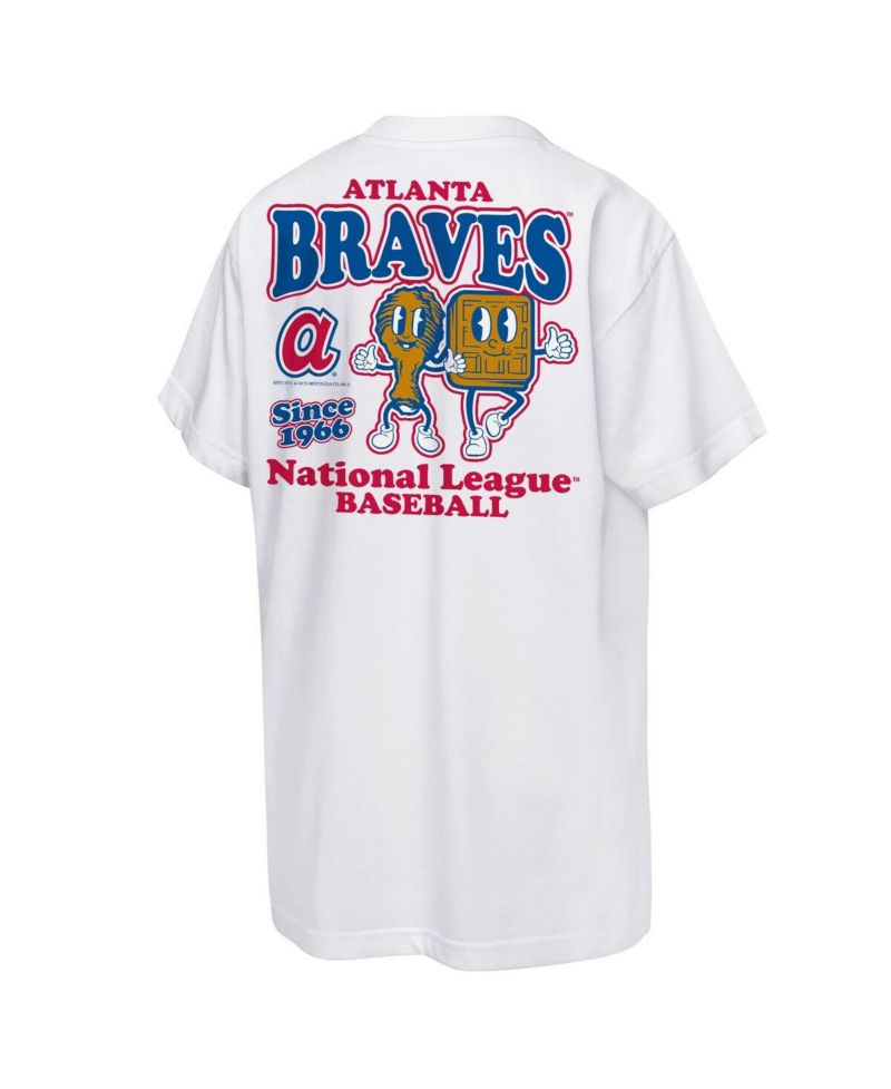 Big Boys and Girls White Atlanta Braves Cooperstown Concession T-Shirt