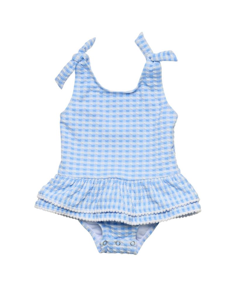 Little Girls Seaside Gingham Skirt Swimsuit