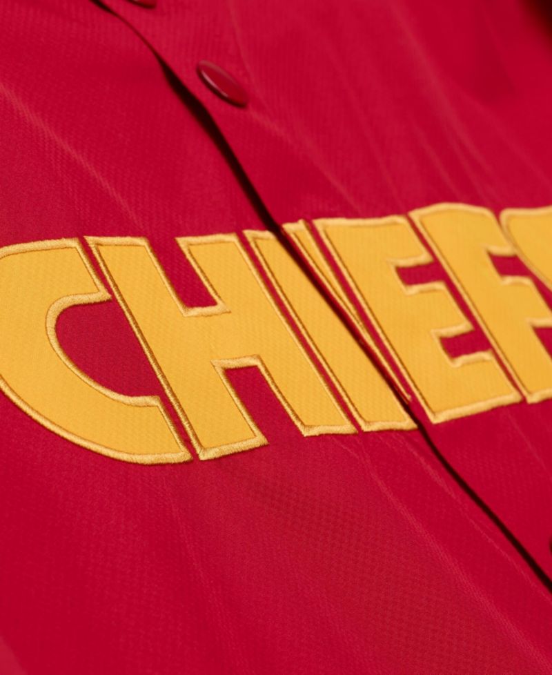 Men's Red Kansas City Chiefs Coaches Full-Snap Hooded Windbreaker Jacket