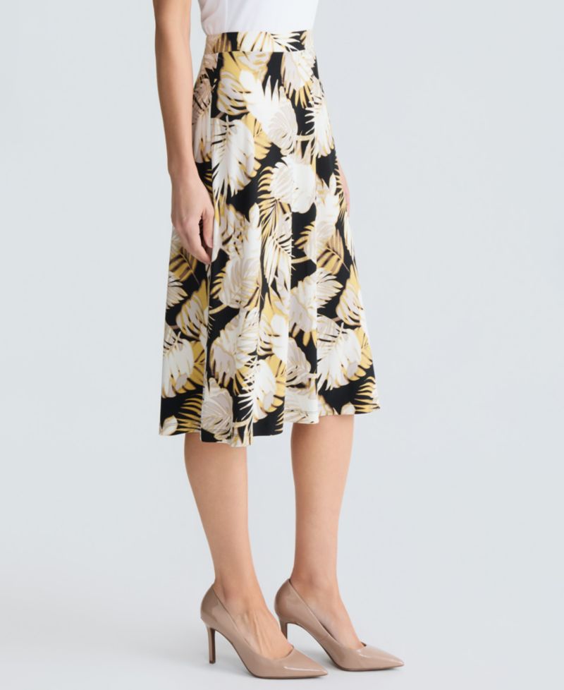 Women's Printed Pull-On A-Line Stretch Skirt