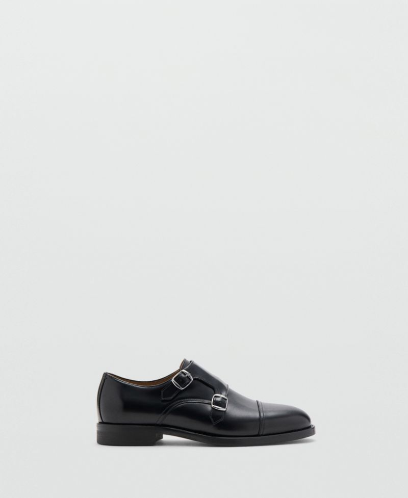 Men's Double Buckle Leather Shoes