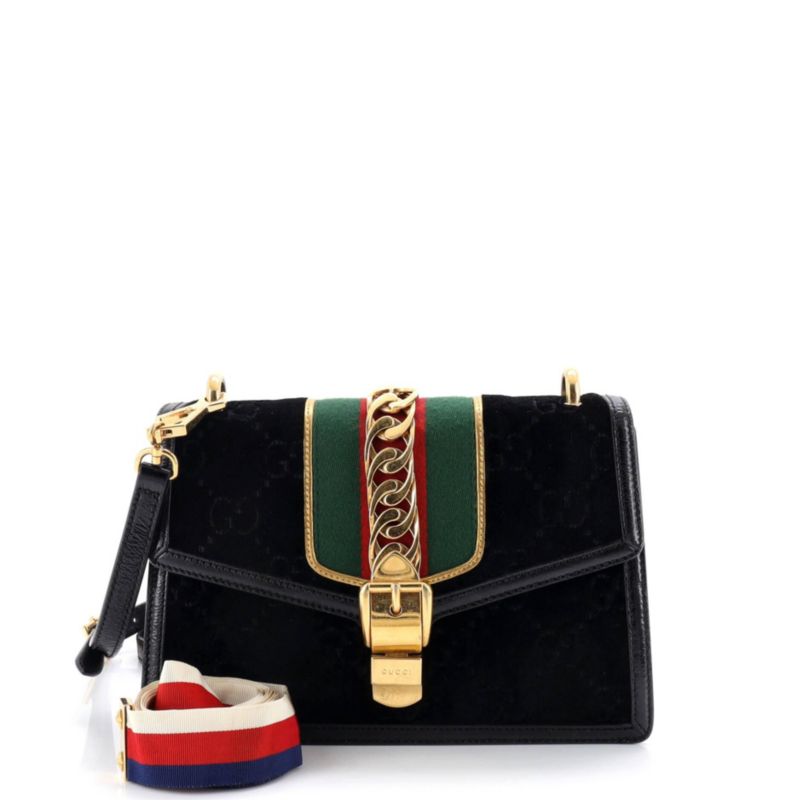 Small Sylvie Shoulder Bag GG Velvet