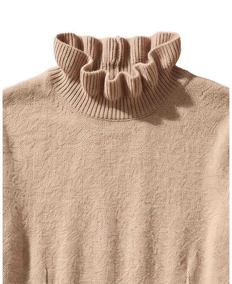 Big Girls (6-12) Organic Mock Neck Ruffle Edge Sweater Dress