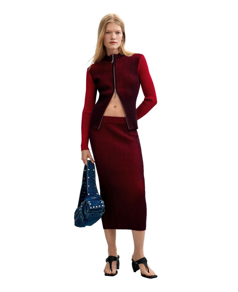 Women's Iridescent Mock-Neck Full-Zip Cardigan