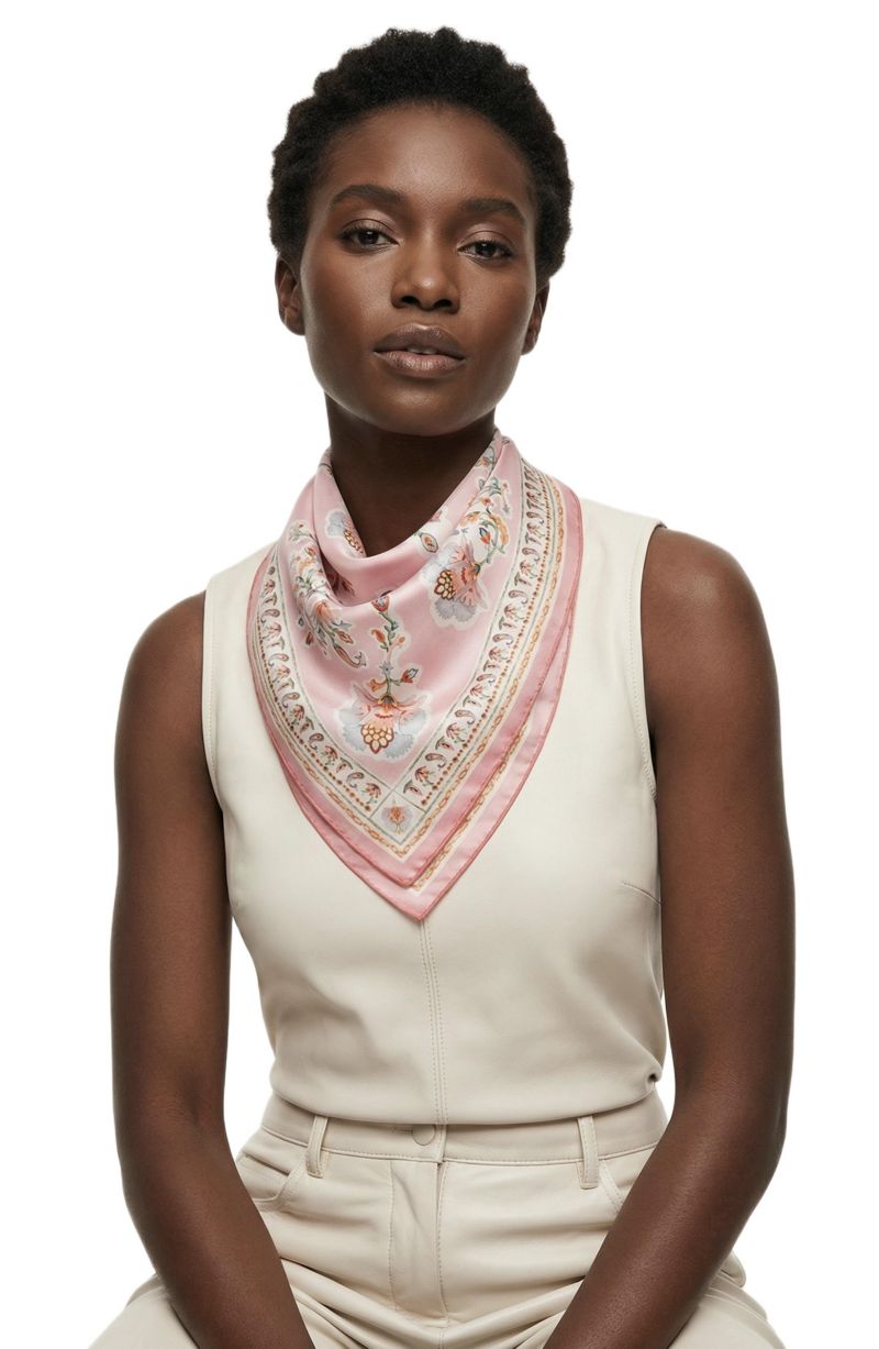 Blush Charm Double Sided Silk Scarf