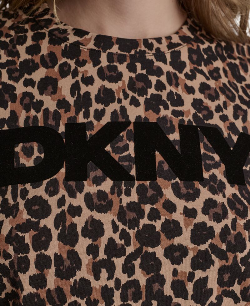 Women's Foil Logo Leopard Crewneck T-Shirt