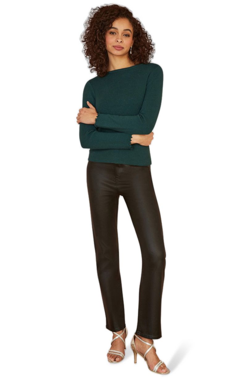 Women's Sparkle Long Sleeve Boatneck Knit Jumper