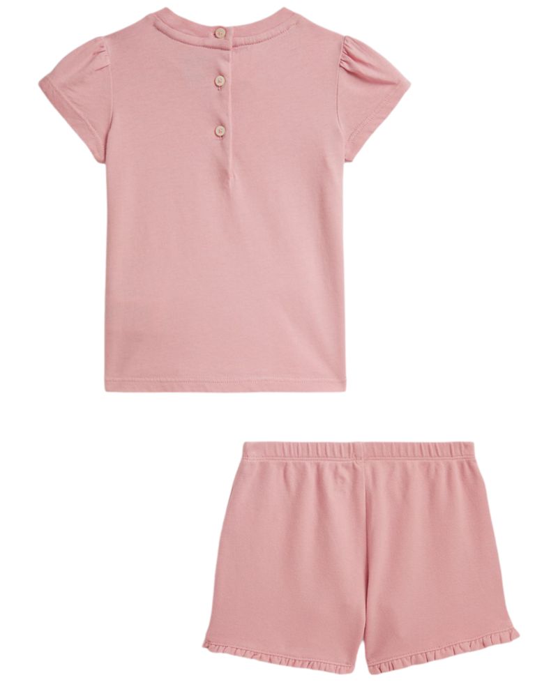Ralph Lauren Baby Girls' Polo Bear Jersey T-Shirt and Shorts, 2-Piece Set
