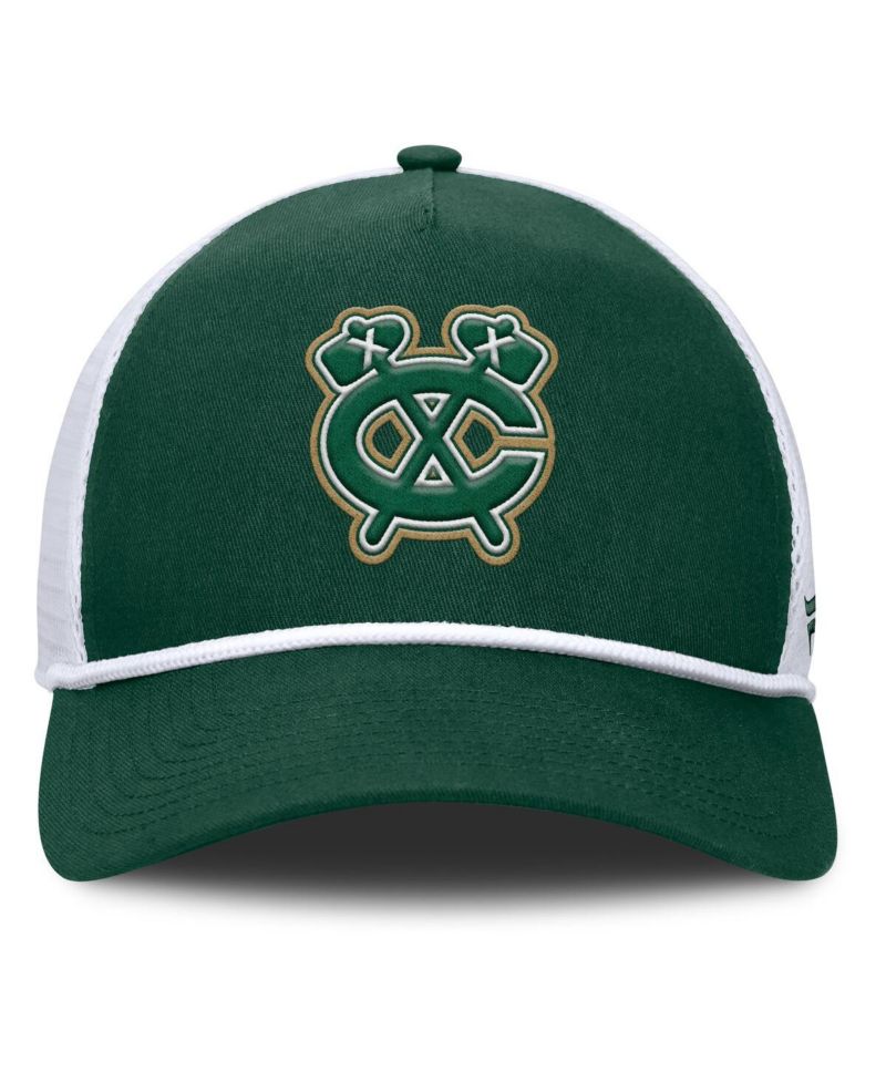 Men's Green/White Chicago Blackhawks Bermuda A-Frame Adjustable Hat