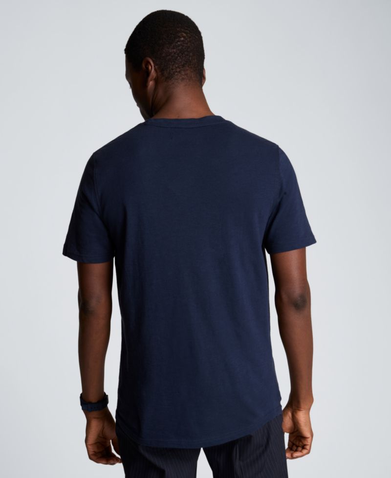 Men's Sport Navy Solid Knit Crewneck T-shirts